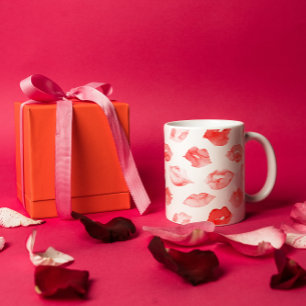 Mug Aquarelle rouge lèvres marque de maquillage motif