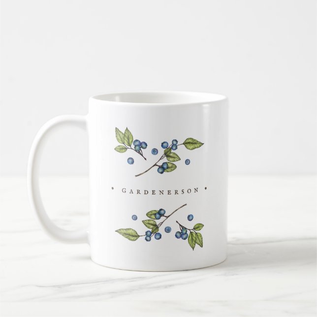 Mug Aquarelle Russe bleuets personnalisés (Gauche)
