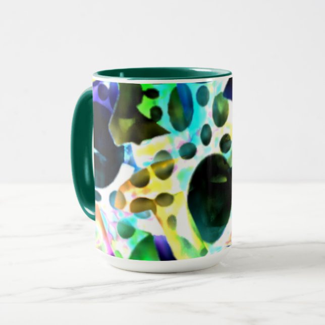 Mug Aquarelle rustique avec trous et découpes (Devant gauche)