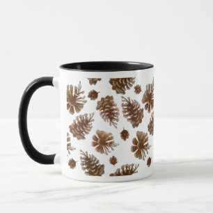 Mug Aquarelle Rustique Botanique Pinecone