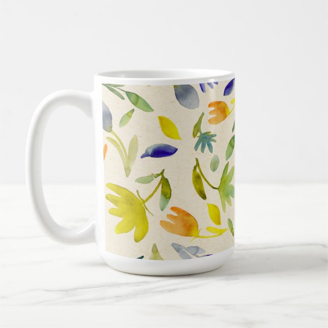 Mug Aquarelle rustique Jardin Floral Botanique (Gauche)