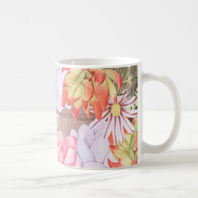 Mug Aquarelle rustique Succulents (Droite)