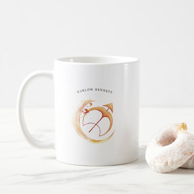 Mug Aquarelle Sagittaire Astrologie Zodiaque | Monogra (Avec donut)