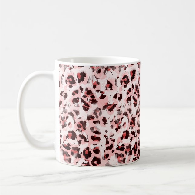 Mug Aquarelle sans fin dessinée à la main Leopard Ani (Gauche)