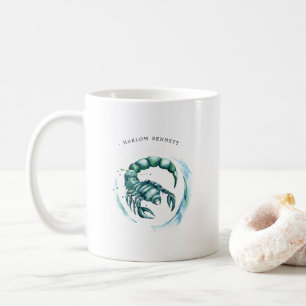 Mug Aquarelle Scorpio Astrologie Zodiac   Monogramme