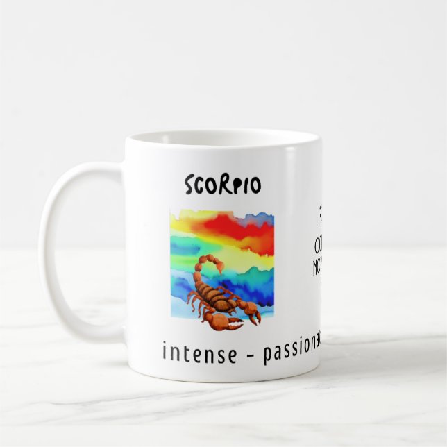 Mug aquarelle Scorpio signe et caractéristiques du zod (Gauche)