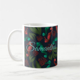 Mug Aquarelle Seahorse Bleu Nautique Personnalisé