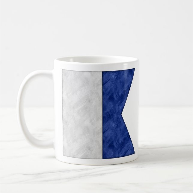 Mug Aquarelle Signal nautique Pavillon maritime (Gauche)