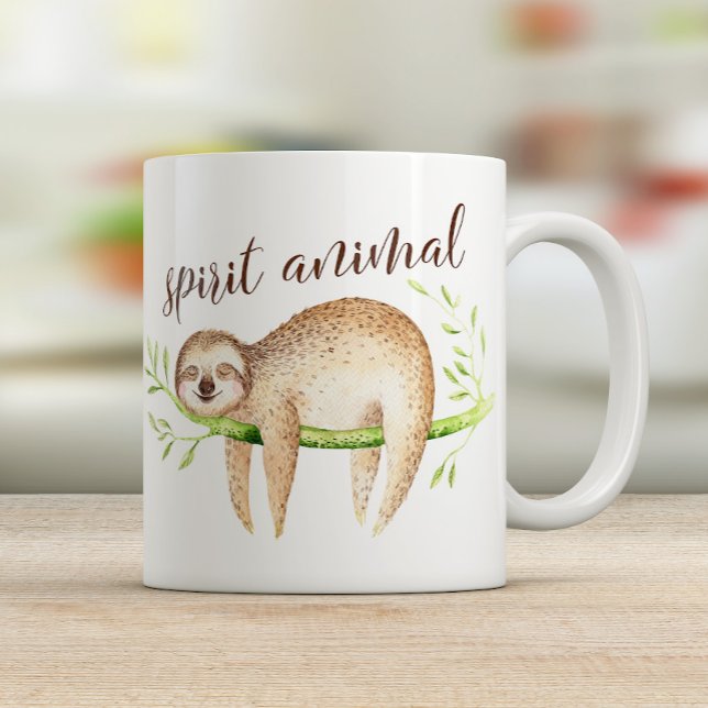 Mug Aquarelle Sloth Spirit Animal (Créateur téléchargé)