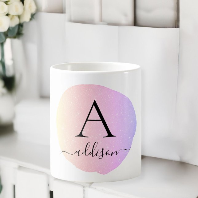 Mug Aquarelle spécifique du client Monogramme (Monogram Customer specific watercolor Coffee Mug)