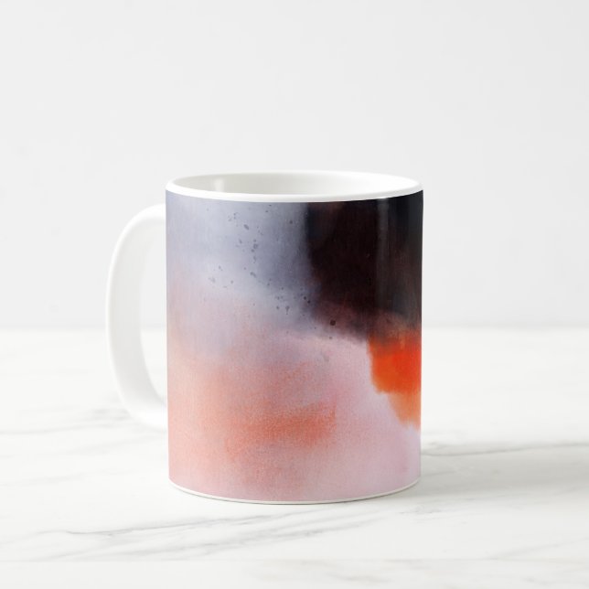 Mug Aquarelle stylée abstraite peinte à la main (Devant gauche)