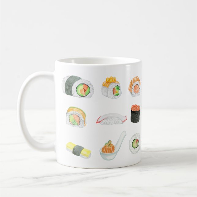 Mug Aquarelle Sushi Rolls (Gauche)