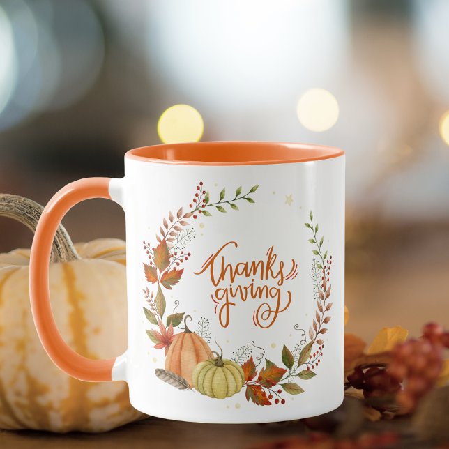 Mug Aquarelle Thanksgiving Citrouilles (Créateur téléchargé)