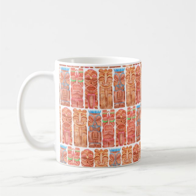 Mug Aquarelle tiki hawaii totem sans couture motif (Gauche)