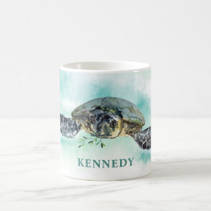 Mug Aquarelle Tortue de mer Personnalisée