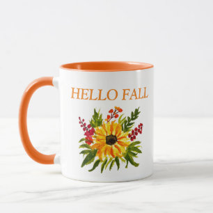 Mug Aquarelle Tournesols mignons automne Rustique auto