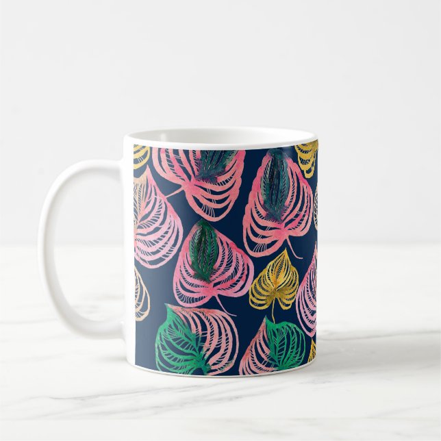 Mug Aquarelle transparente motif floral branches (Gauche)