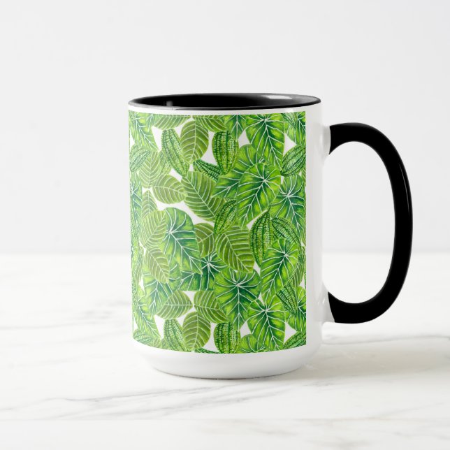 Mug Aquarelle tropicale feuille design motif (Droite)