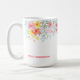 Mug Aquarelle Tropicale Monogrammée