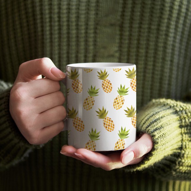 Mug Aquarelle tropicale Motif d'ananas (Pineapple Pattern Mug)