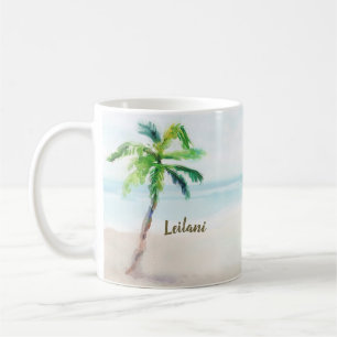 Mug Aquarelle tropicale Plage Palm Tree