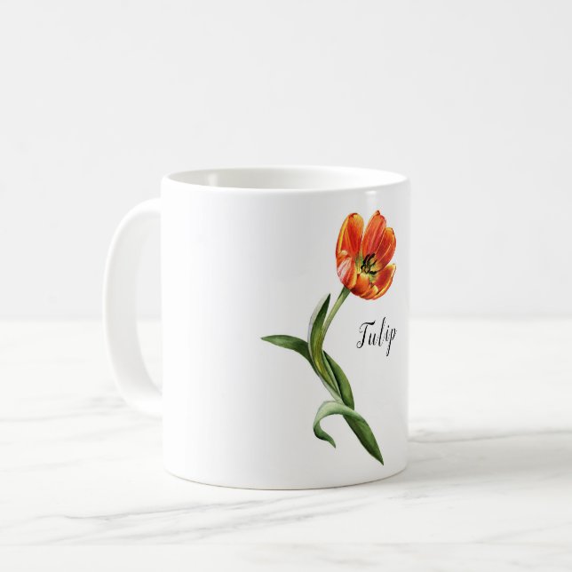 Mug Aquarelle Tulip Floral (Devant gauche)