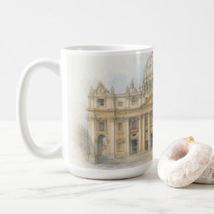 Mug Aquarelle Vatican   Basilique Saint-Pierre Italie 