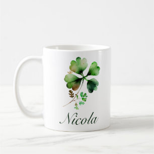 Mug Aquarelle Vert Quatre feuilles Clover St Patrick's