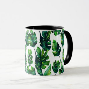 Mug Aquarelle verte Feuille Motif