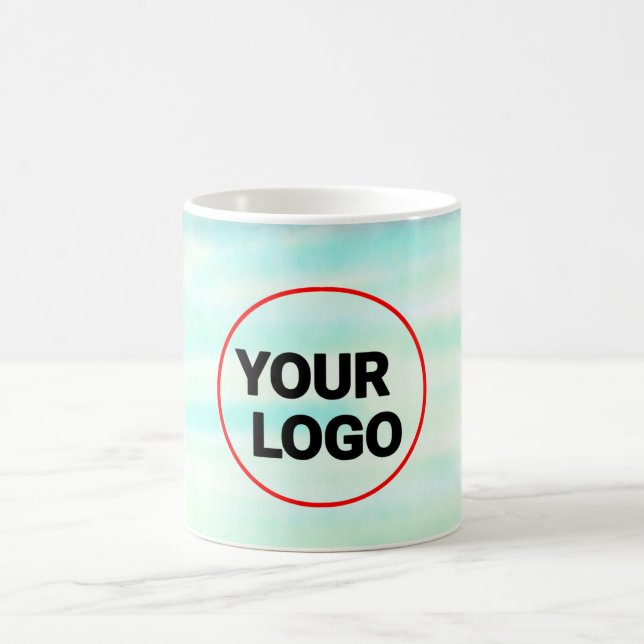 Mug Aquarelle verte simple abstrait ajouter le logo te (Centre)