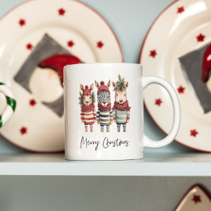 Mug Aquarelle vintage Animaux de Noël