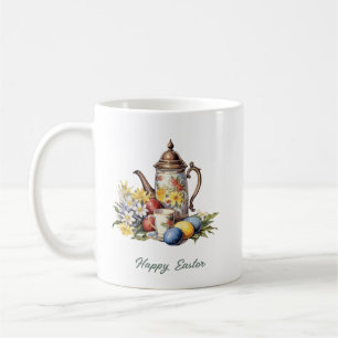 Mug Aquarelle vintage fleurie festive Pâques théière