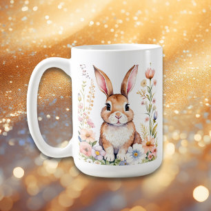 Mug Aquarelle vintage Lapin de Pâques Personnalisé