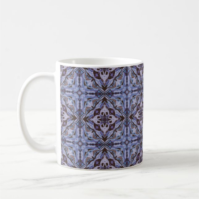 Mug Aquarelle violet Azulejo tuile espagnole (Gauche)