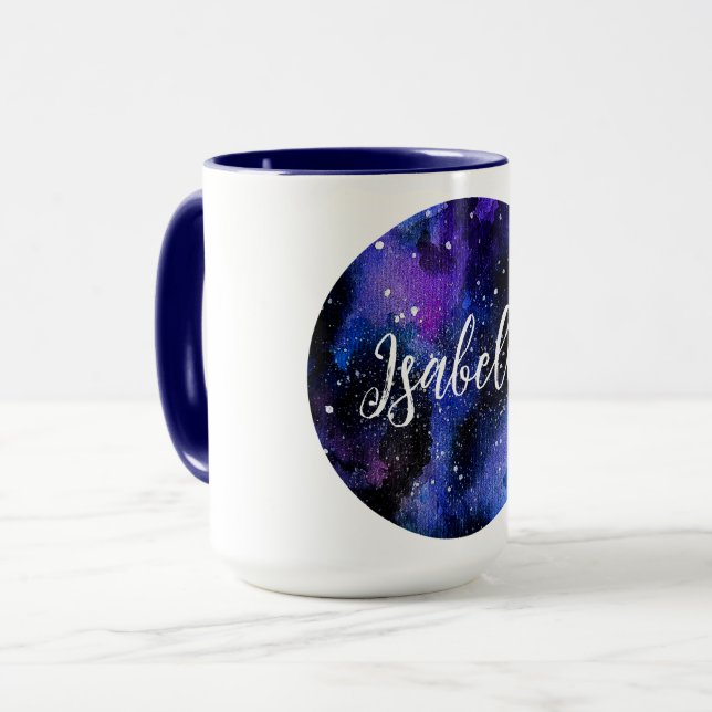 Mug Aquarelle violet Univers (Devant gauche)