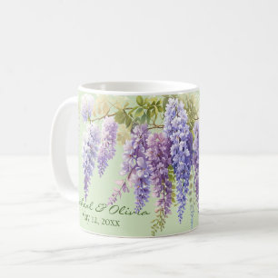 Mug Aquarelle violette glycine florale lilas botanique