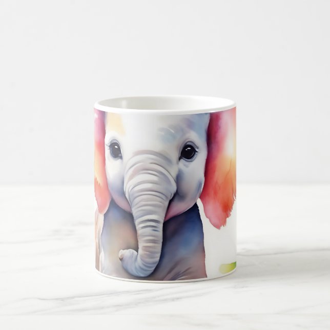 Mug Aquarelle vive de l'éléphant (Centre)