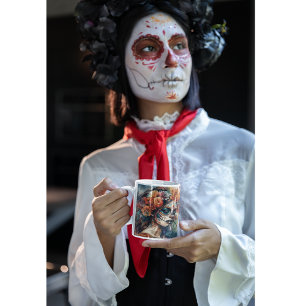 Mug Aquarelle vive Dia de los Muertos Catrina