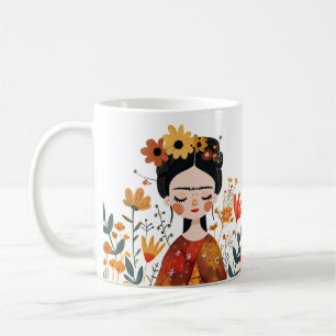 Mug Aquarelle Whimsical Frida Kahlo illustration