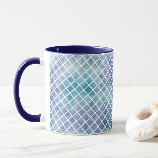 Mug Aquarelles bleu pourpre (Avec donut)
