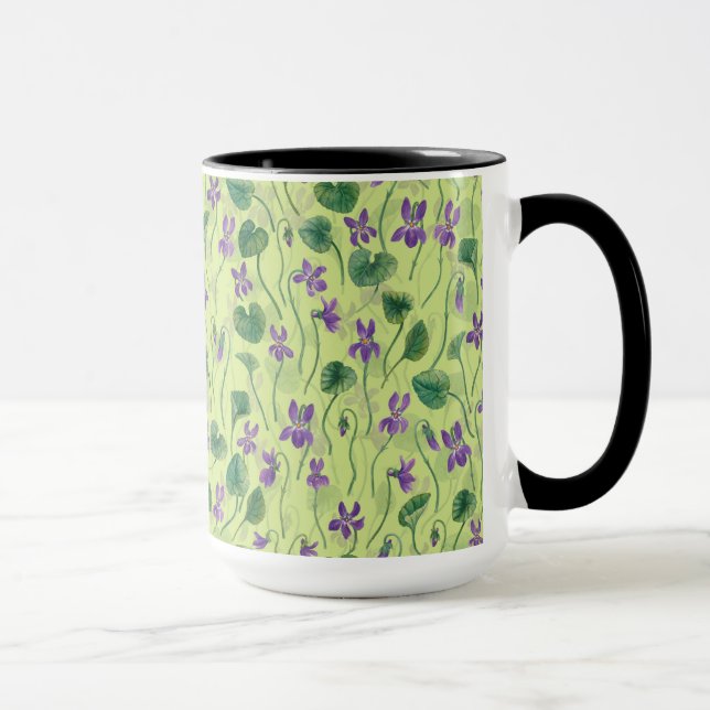 Mug Aquarelles violettes sur miel (Droite)
