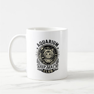 Mug Aquarium Chat de mer profond Graphique de chat drô