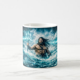 Mug Aquarius Zodiaque avec Guerrier au Trident dans un