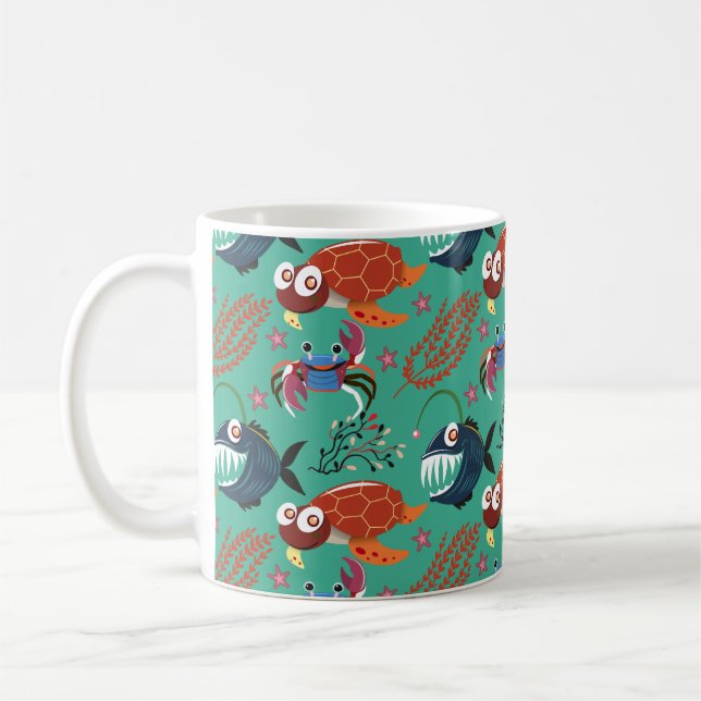 Mug Aquatic animals | ocean underwater life (Gauche)