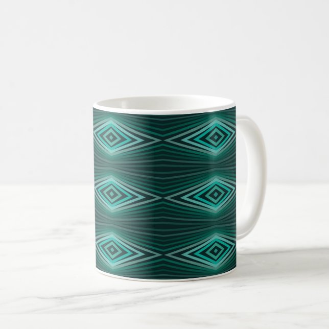 Mug Aquatic Colors In Angled Watercolor Paint Stripes (Devant droit)