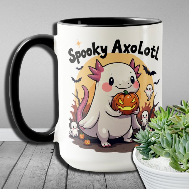 Mug Aquatiques Fantômes Halloween Axolotl Mignon squel (Créateur téléchargé)