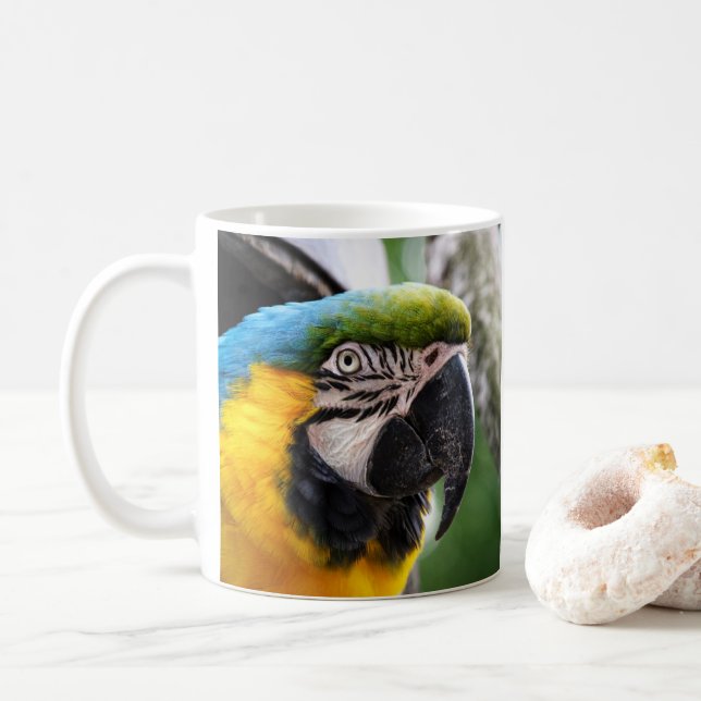 Mug Ara bleu et jaune (Avec donut)