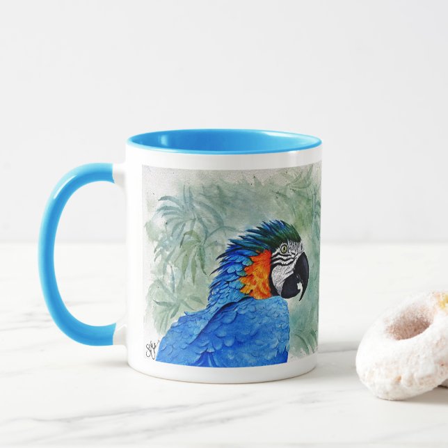 Mug Ara bleu et or (Avec donut)