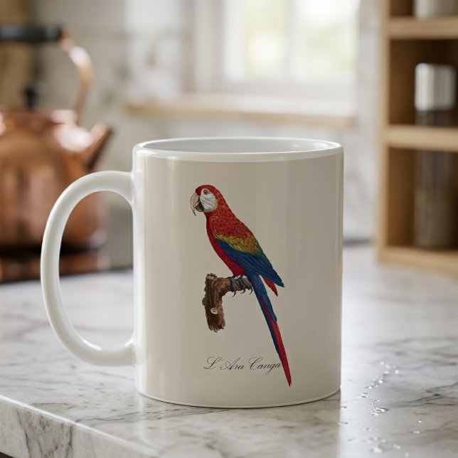 Mug Ara rouge ou Ara macao, Ara macao (Scarlet Macaw or Red-Breasted Macaw, Ara macao. Coffee Mug)
