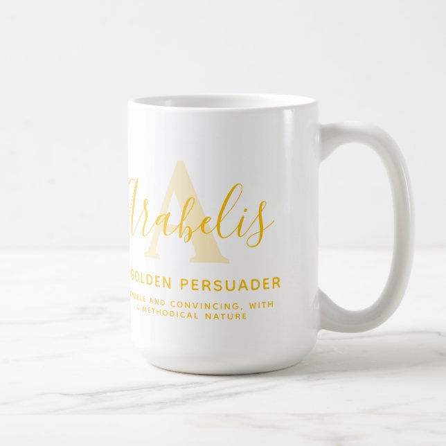 Mug Arabelis nom signification et monogramme Un jaune  (Droite)